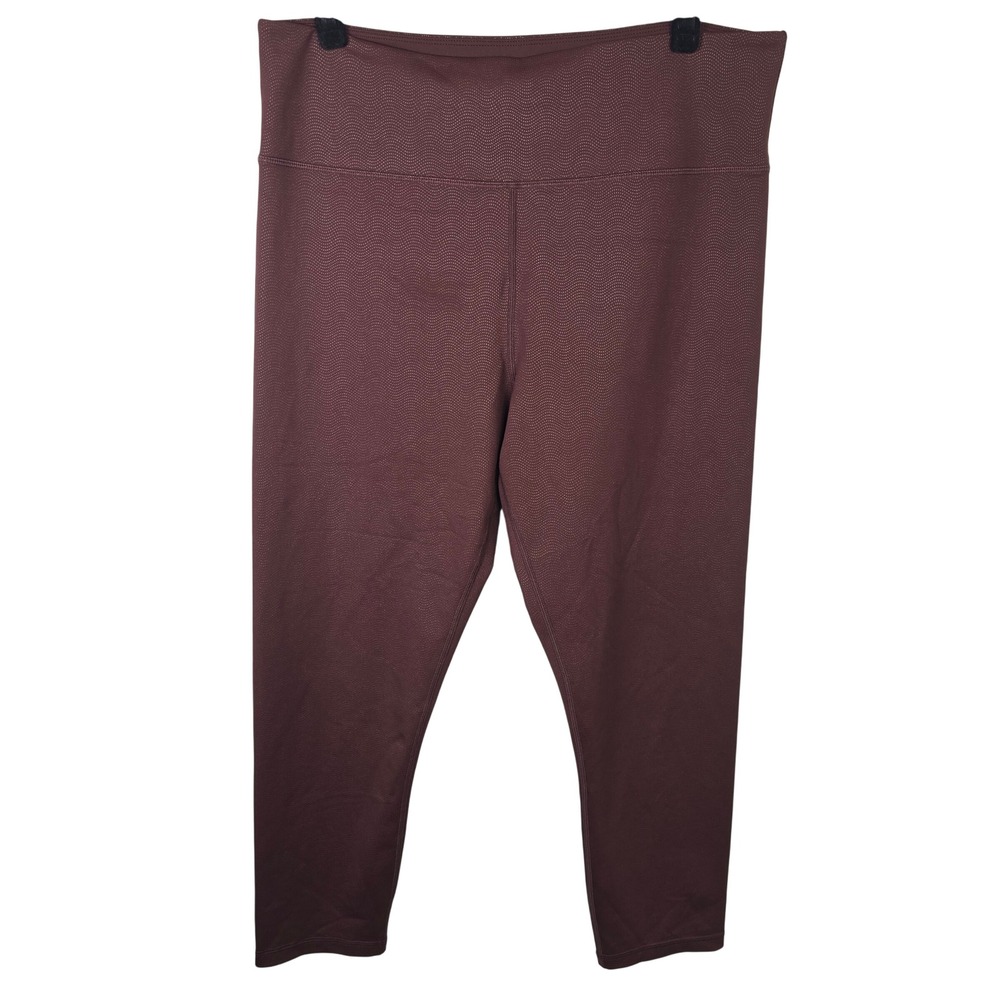 Zyia Active Womens Brown Textured High‎ Rise Leggings Size 20 Crop 24in